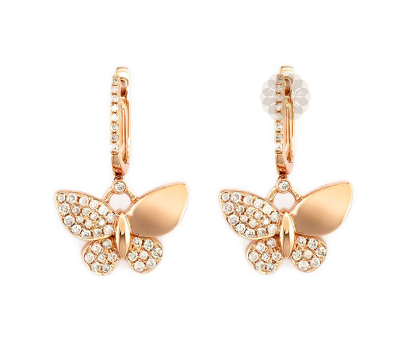 Vogue Crafts & Designs Pvt. Ltd. manufactures Butterfly Gold and Diamond Earrings at wholesale price.